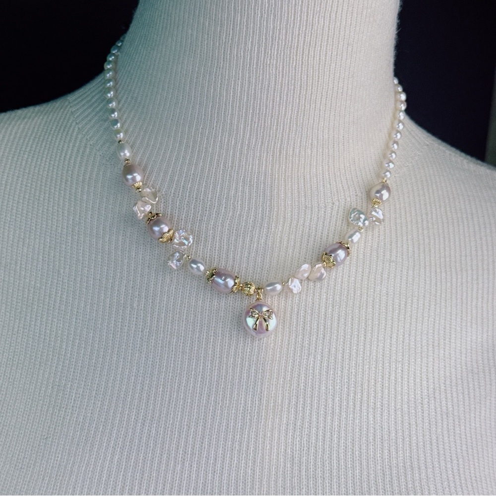 X515 Handmade Freshwater Baroque Pearl Necklace - Picture 6 of 8